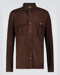 Ralph Lauren Camicia Barron in suede Marrone