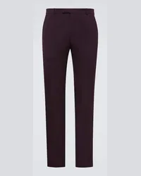 Gucci Pantaloni slim in lana Borgogna