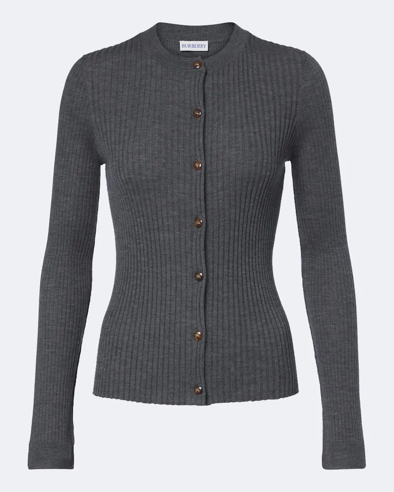 Burberry Cardigan EKD in cashmere a coste Grigio