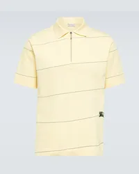 Burberry Polo EKD in cotone piqué a righe Giallo