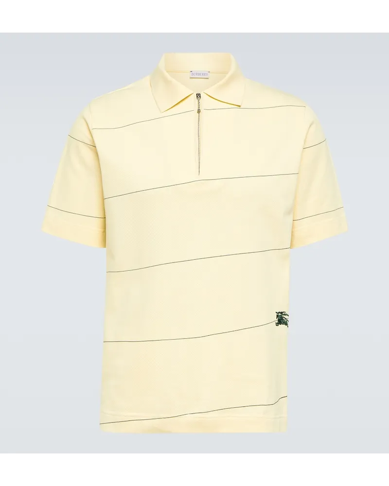 Burberry Polo EKD in cotone piquÃ© a righe Giallo