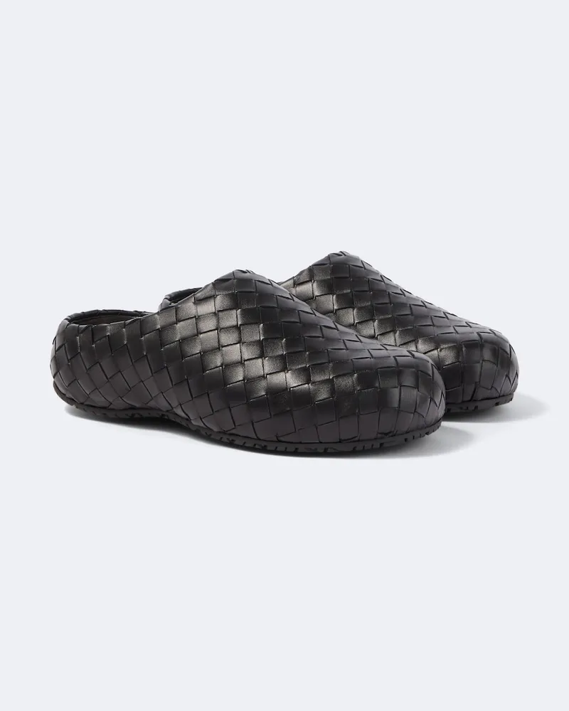 Bottega Veneta Mules Klog in pelle Intrecciato Nero