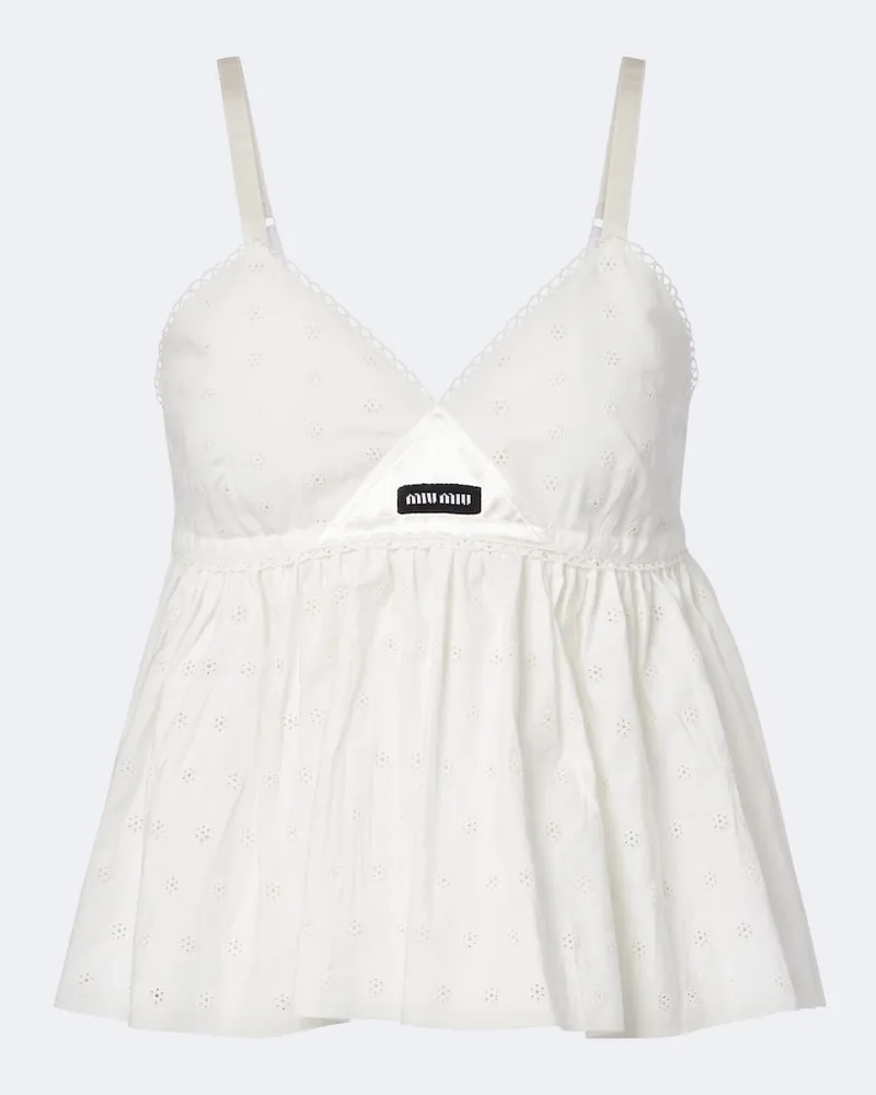 Miu Miu Pantaloni capri trasparenti Bianco
