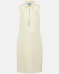 Prada Abito midi in misto seta Bianco