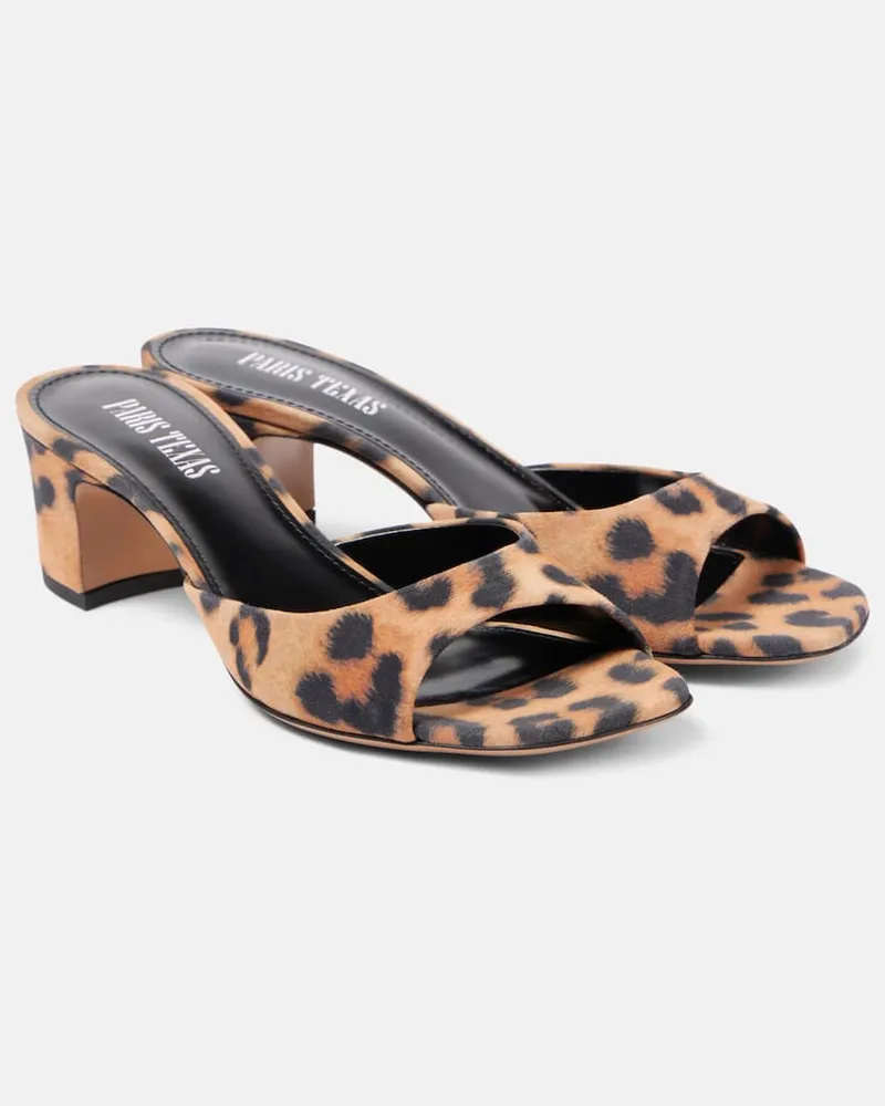 Paris Texas Mules Lara in suede con stampa Marrone