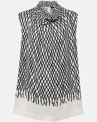 Proenza Schouler Top Valerie in crêpe con stampa Bianco