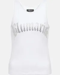 Blumarine Tank top in cotone con logo Bianco