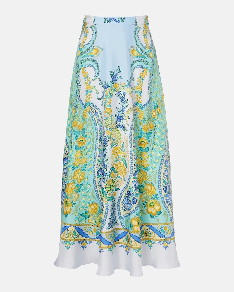 Etro Gonna lunga in seta con stampa Multicolore