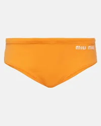 Miu Miu Slip bikini con logo Arancione