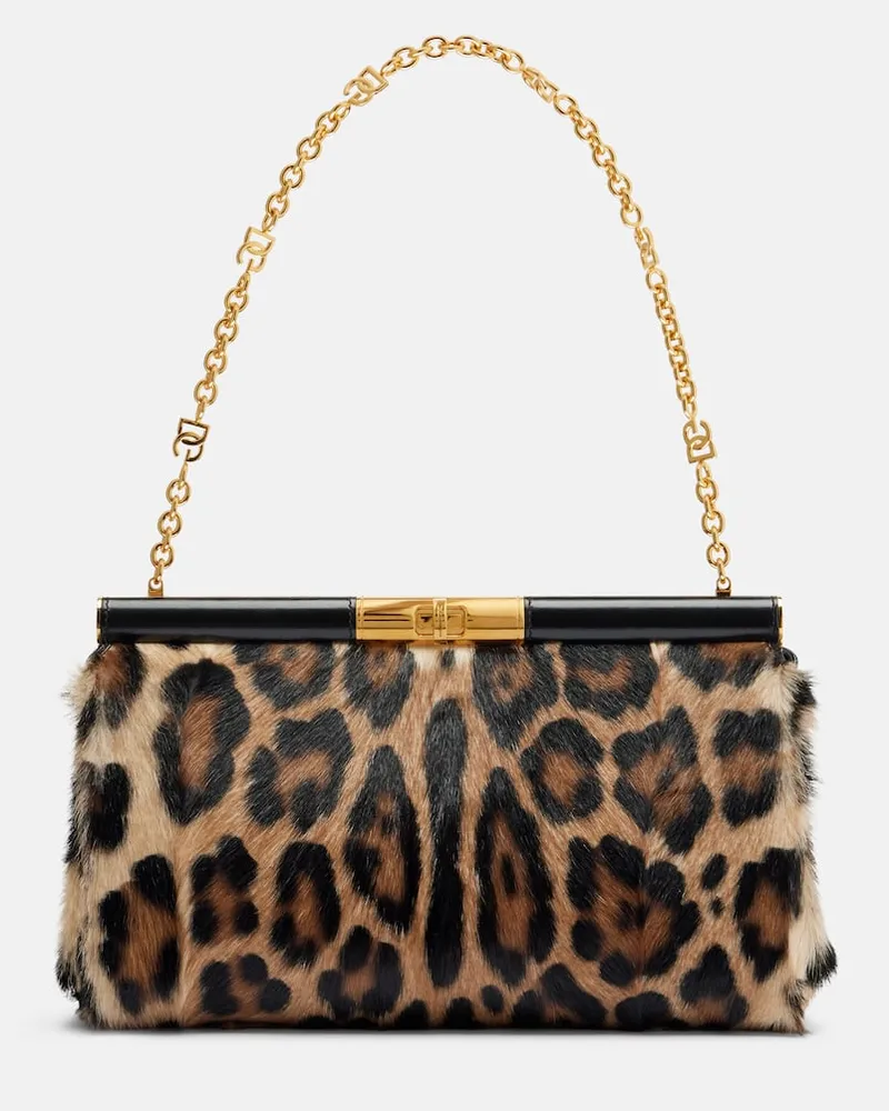 Dolce & Gabbana Borsa a spalla Marlene Large in cavallino Marrone