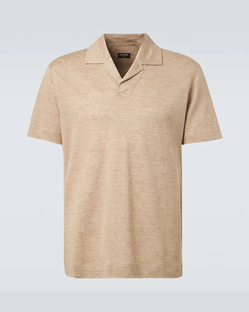 Ermenegildo Zegna Polo in lino Beige