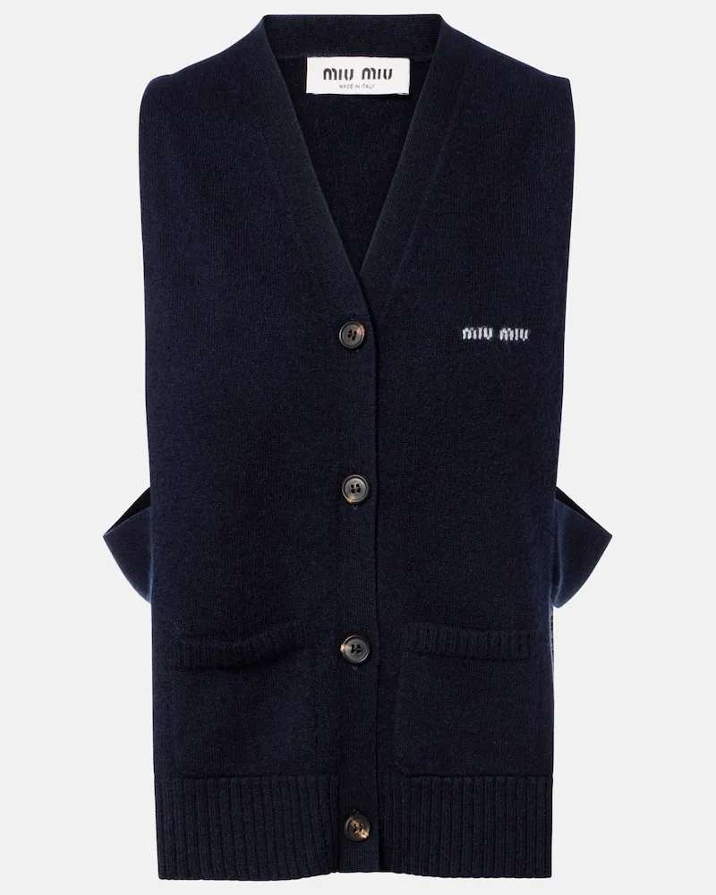 Miu Miu Gilet in cashmere Blu