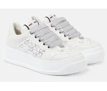 Gucci Sneakers in pelle con cristalli Bianco