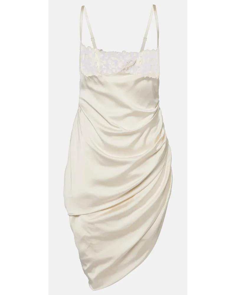 Jacquemus Abito sottoveste La Saudade BrodÃ©e in raso Bianco