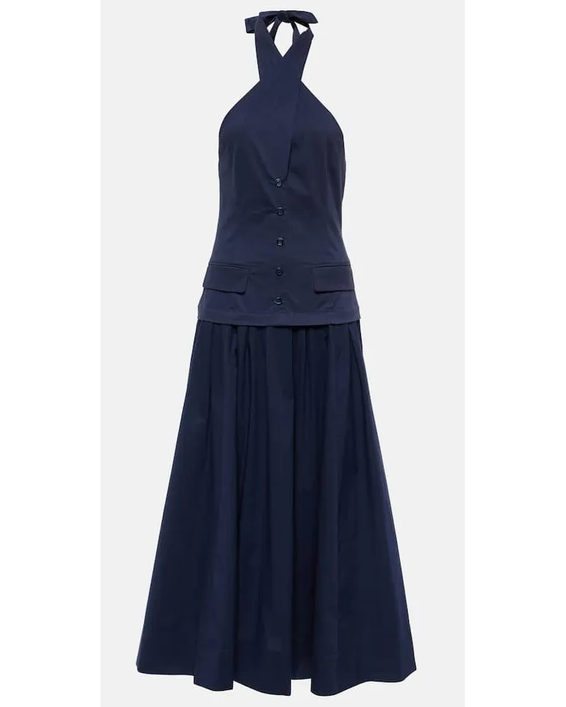 STAUD Abito lungo Harrington in popeline Blu