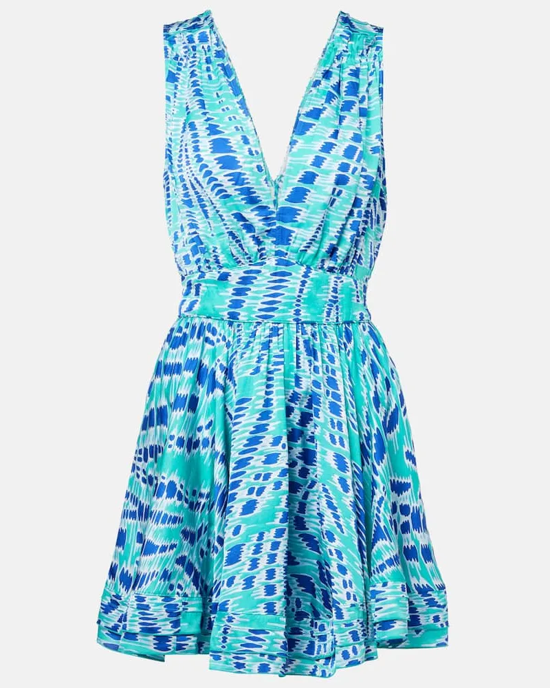 Poupette St Barth Abito corto Bessie con stampa Blu