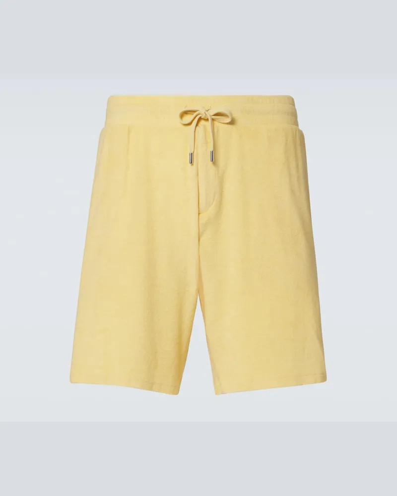 Frescobol Carioca Shorts Faustino in misto cotone e lino Giallo
