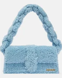 Jacquemus Borsa a spalla Le Bambidou in shearling Blu