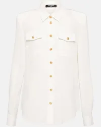 Balmain Camicia in crêpe de chine Bianco