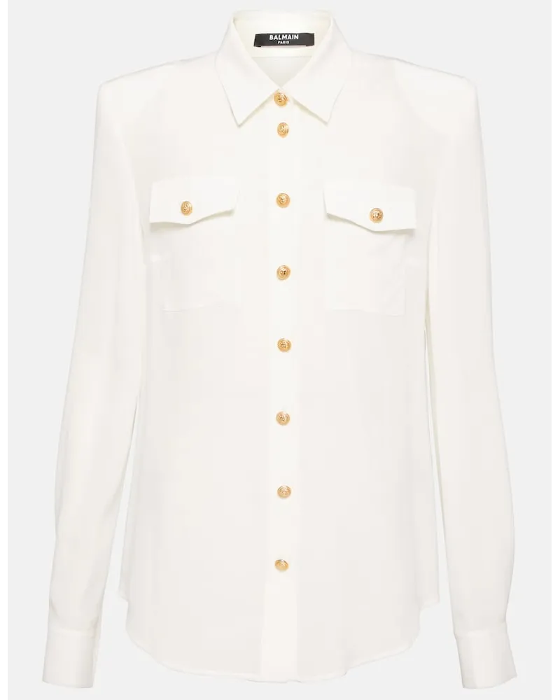 Balmain Camicia in crÃªpe de chine Bianco