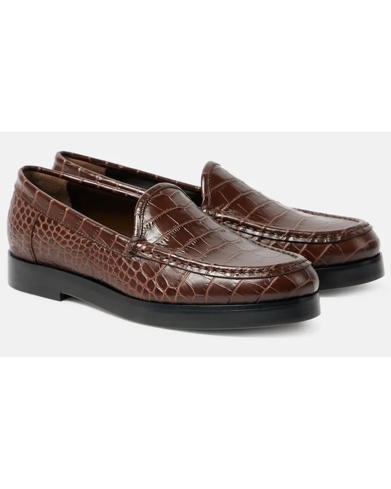 Manolo Blahnik Mocassini Dinelio in pelle con stampa Marrone