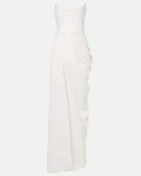 Alex Perry Bridal - Abito lungo bustier in crêpe Bianco