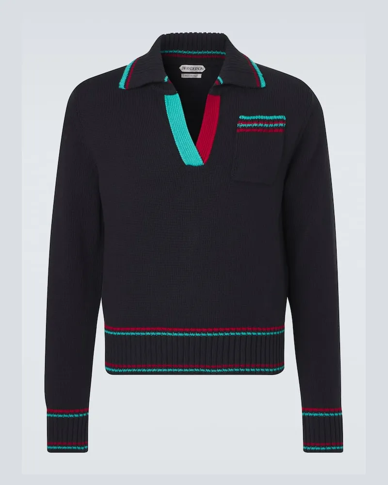 J.W.Anderson Polo in cotone, cashmere e lana Nero