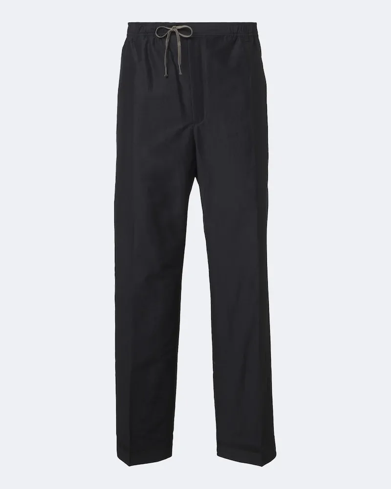 Maison Margiela Pantaloni regular in misto cotone e seta Blu