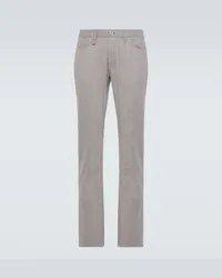 Brioni Pantaloni tapered Asolo in flanella di lana Grigio