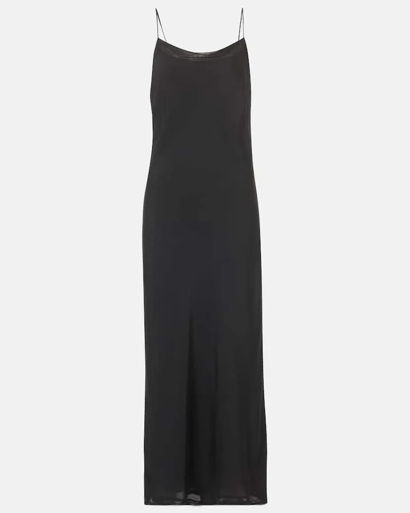 Totême Abito sottoveste in raso di seta Nero