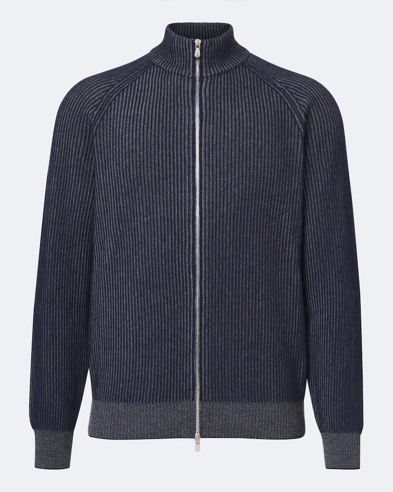 Brunello Cucinelli Pullover in cashmere a coste Blu