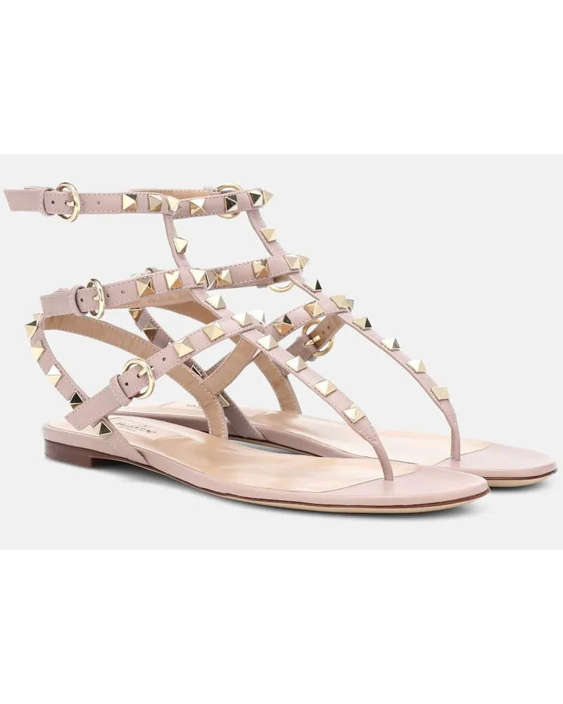 Valentino Garavani Sandali infradito Rockstud in pelle Rosa