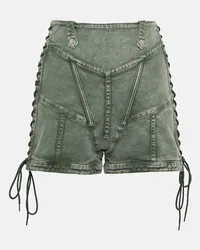 Jean Paul Gaultier x KNWLS - Shorts di jeans a vita alta Verde