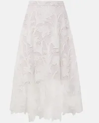 Oscar de la Renta Gonna midi in pizzo guipure Bianco