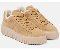 Sneakers H-Stripes in suede e shearling