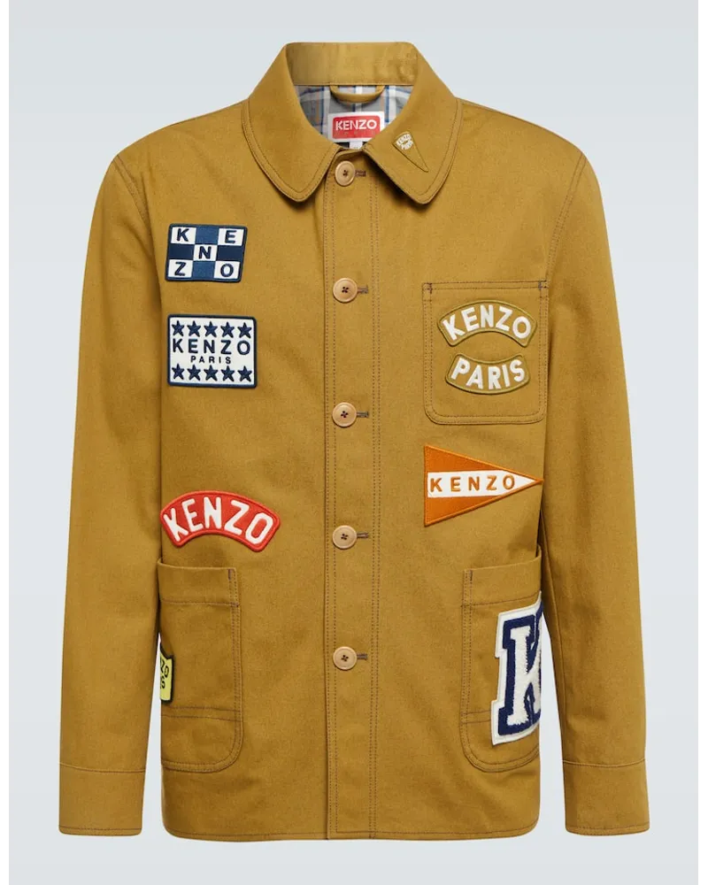 Kenzo Giacca in cotone con applicazioni Beige