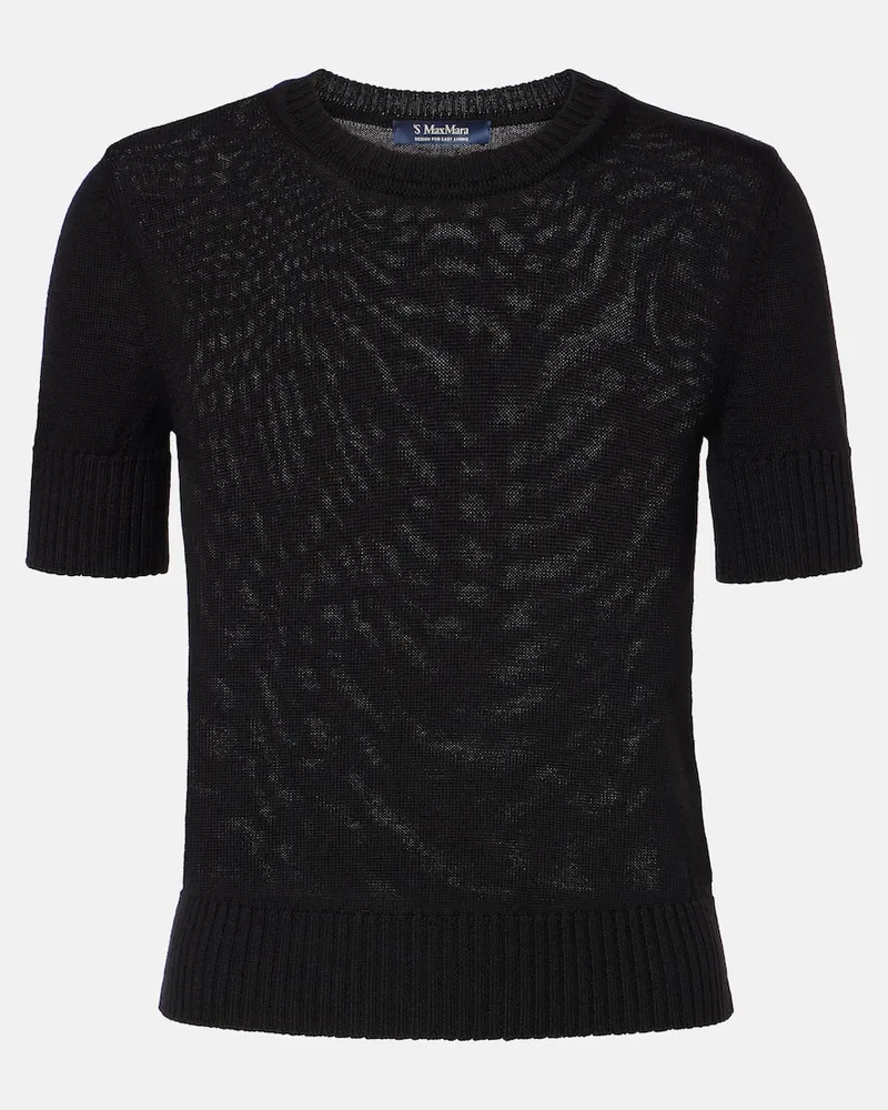 Max Mara Pullover Berge in lana vergine Nero