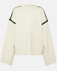 Totême Pullover in lana e cashmere Bianco