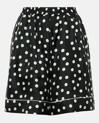 Dolce & Gabbana Shorts Capri in raso di seta a pois Nero