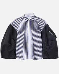 Sacai Camicia in popeline e twill Blu