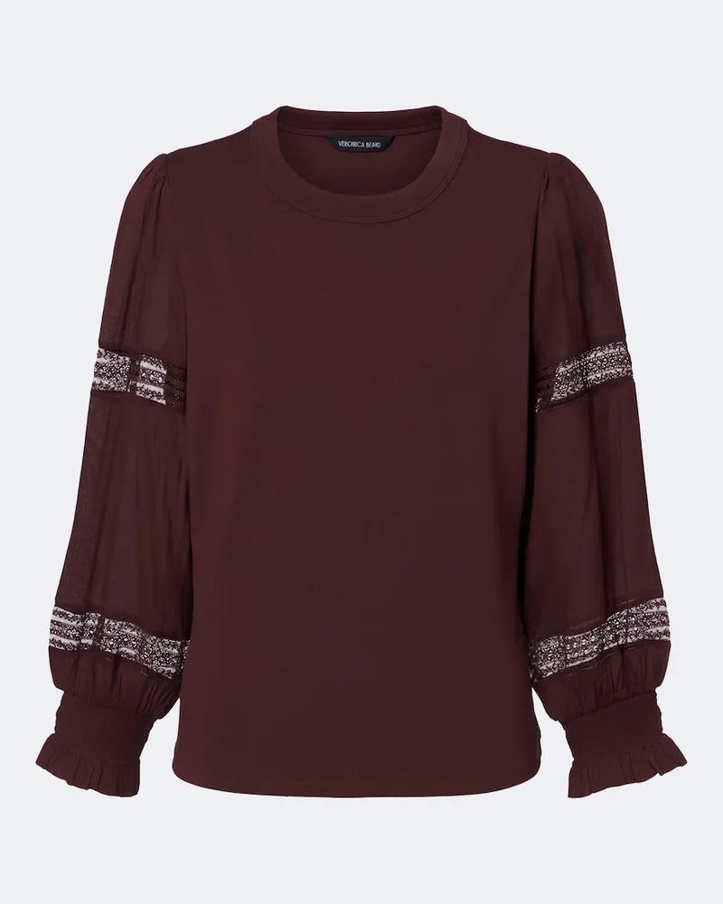 Veronica Beard Top Bellamie in jersey di misto cotone Marrone
