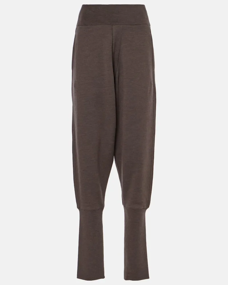 Christophe Lemaire Pantaloni sportivi in lana e cotone Marrone