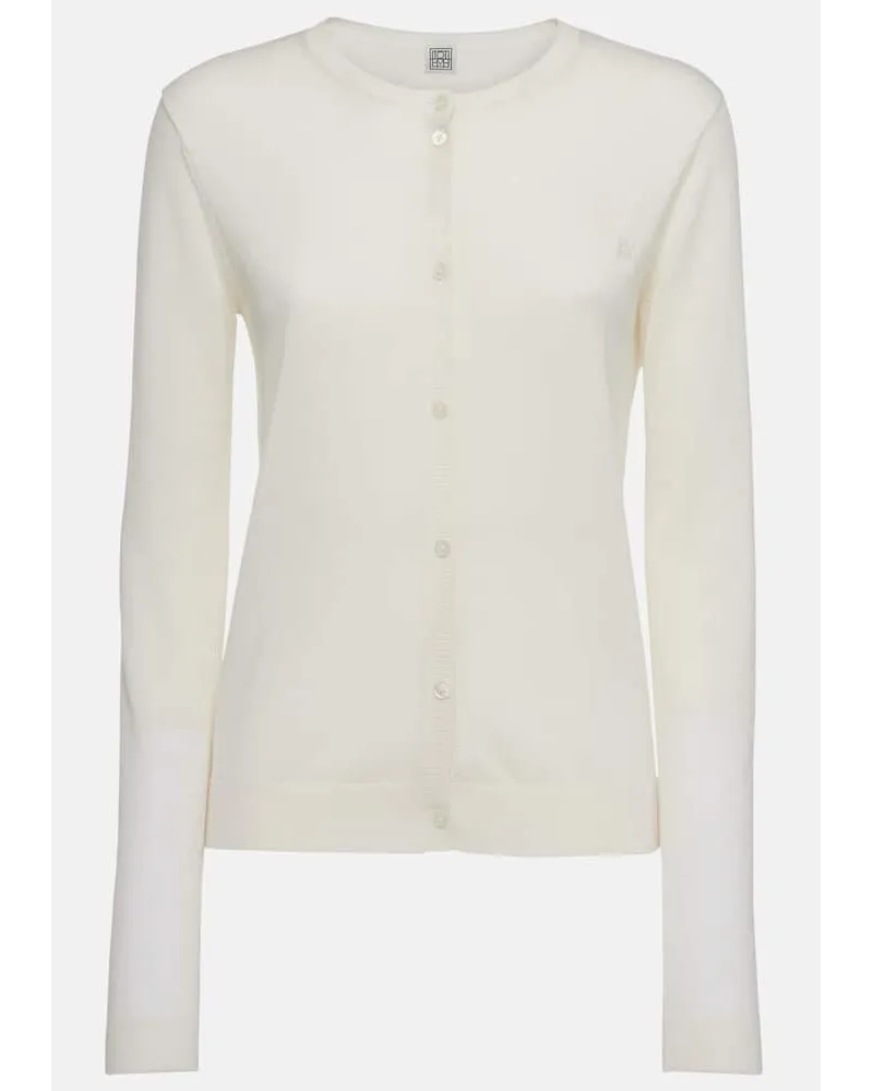 Totême Cardigan con logo Bianco