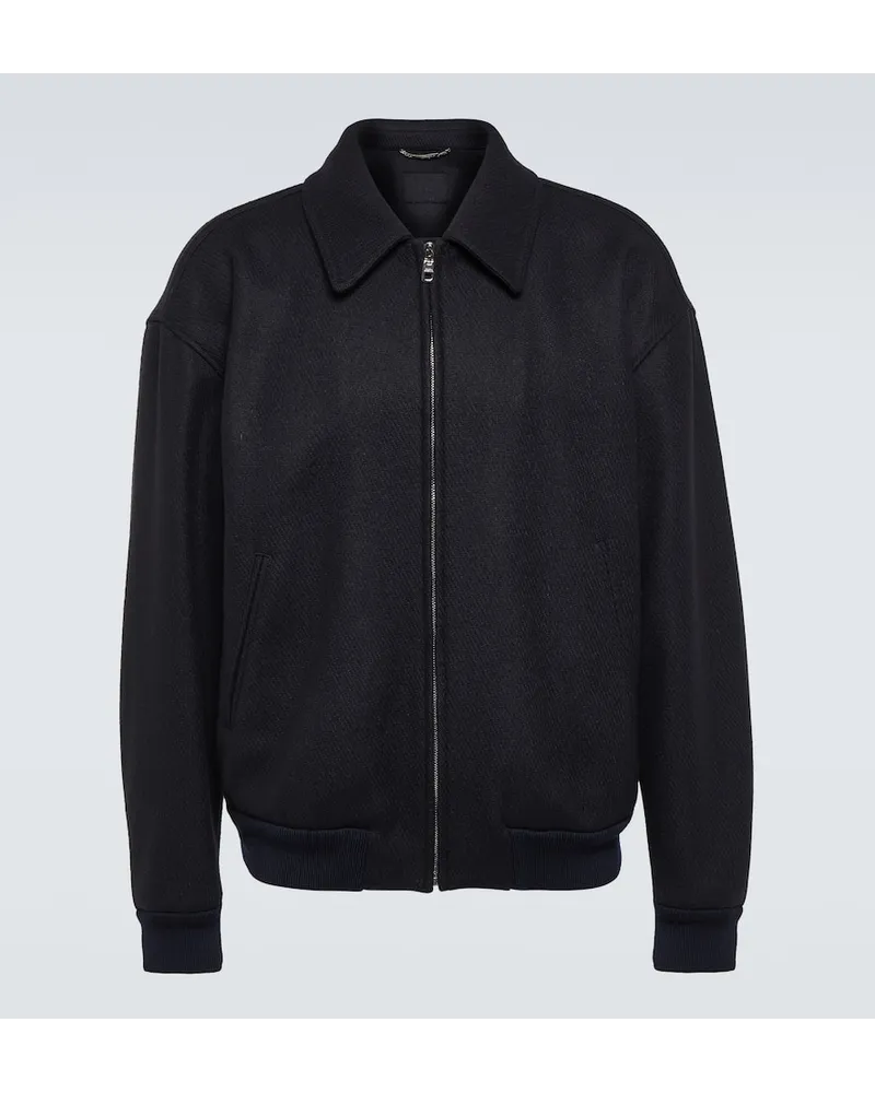Dolce & Gabbana Bomber in misto lana Blu