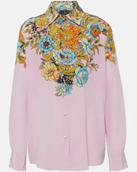 Etro Camicia in seta con stampa Rosa