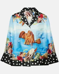 Dolce & Gabbana Camicia Capri in raso di seta con stampa Multicolore