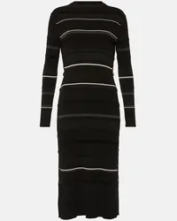 Proenza Schouler Abito midi in maglia a righe Nero