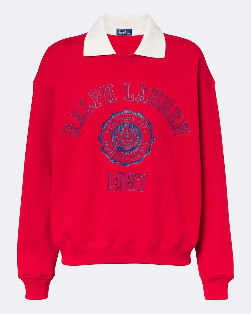 Ralph Lauren Felpa in misto cotone con stampa Rosso