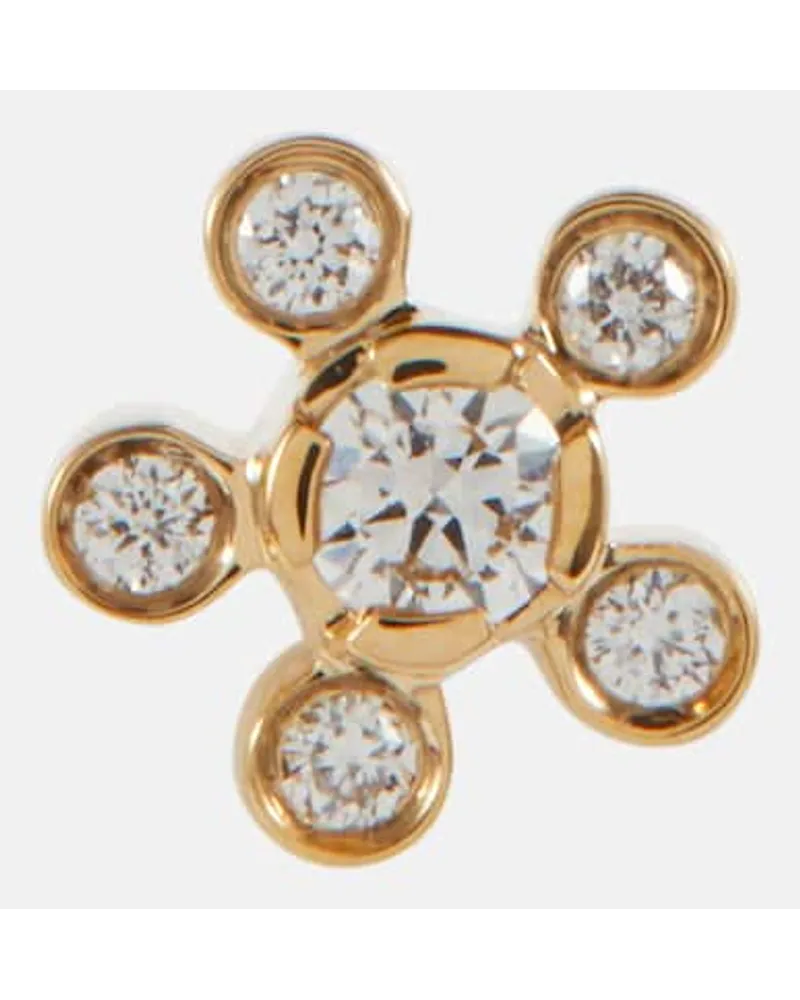 Sophie Bille Brahe Orecchino singolo Petit Soleil de Fleur in oro 18kt con diamanti Oro