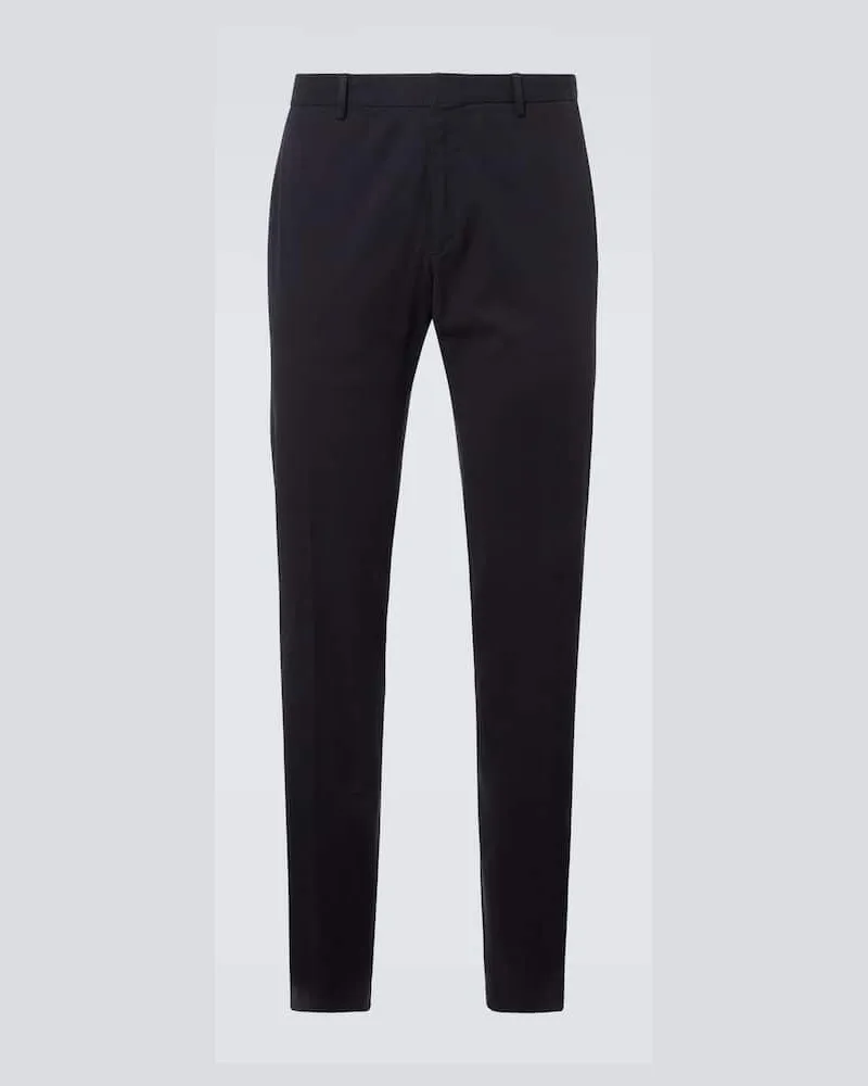 Ermenegildo Zegna Pantaloni regular in misto cotone Blu